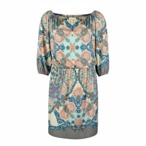 Boston Proper Blouson floral elastic waist comfortable dress size 14